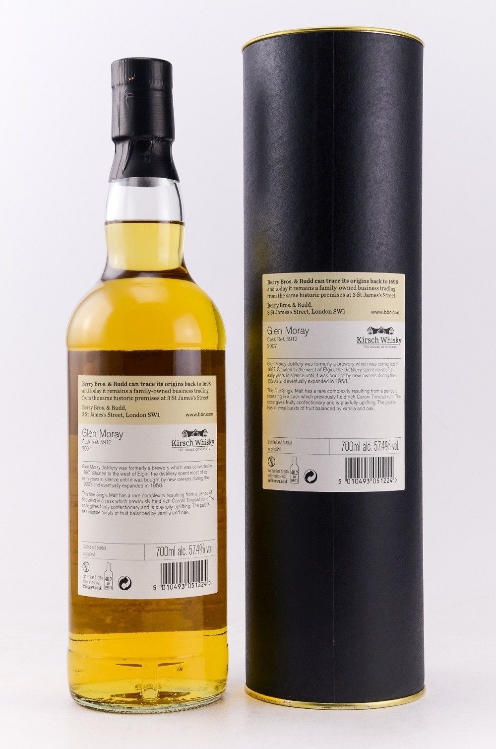 Glen Moray 2007/2018 ex-Caroni Single Cask, 57,4%, Berry Bros & Rudd