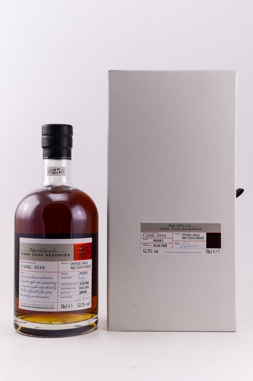 William Grant & Sons, Rare Cask Reserve Velier 2, 1990/2016 - 25 Jahr, 52,2% 